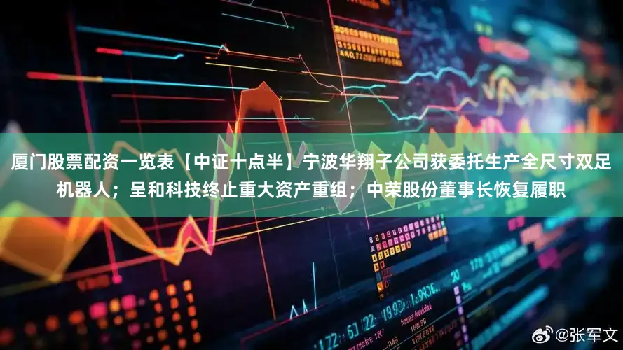 厦门股票配资一览表【中证十点半】宁波华翔子公司获委托生产全尺寸双足机器人；呈和科技终止重大资产重组；中荣股份董事长恢复履职